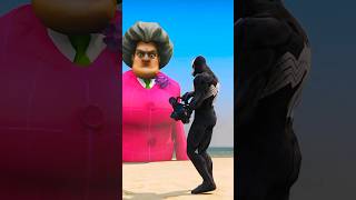 GTA V: Superheroes vs Giant Scary Teacher 3D match, who is the Powerful 😲 2 #shorts