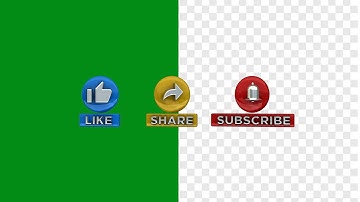 Like share subscribe buttons 3D animation green screen video