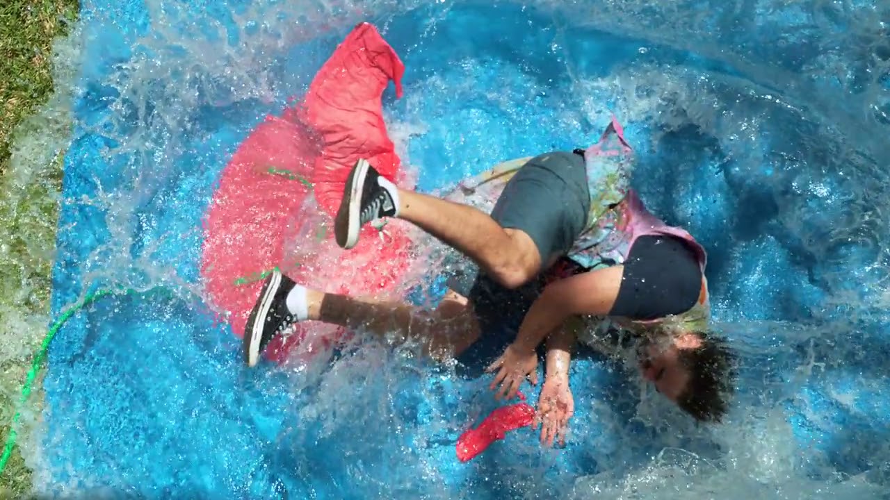 Falling onto a Giant Water Balloon at 12,500fps The Slow Mo Guys YouTube