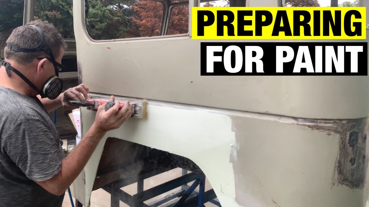 PREPARING CAR FOR PAINT EPOXY PRIMER FJ40 BUILD TOYOTA LAND