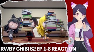 RWBY Chibi Season 2 Episodes 1-8 REACTION || Poor Blake & Her Books
