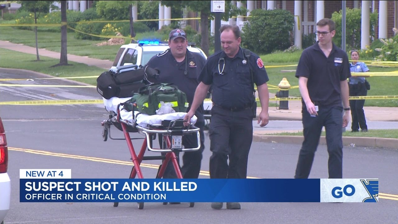 Officer wounded, homicide suspect killed in exchange of gunfire, St ...