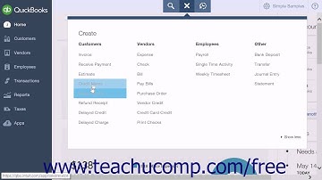 QuickBooks Online Plus 2015 Tutorial The Create Menu Intuit Training