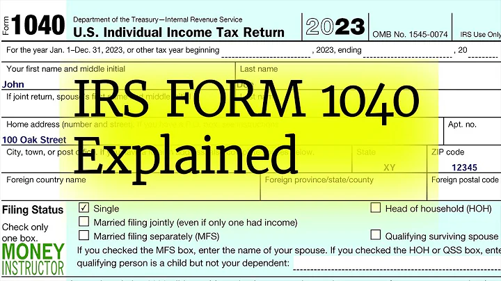 Form 1040 2023 | IRS Tax Filing | Single No Dependents | Money Instructor