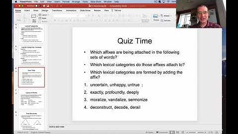 Ling 201 - Intro Linguistics - Morphology, Part 2