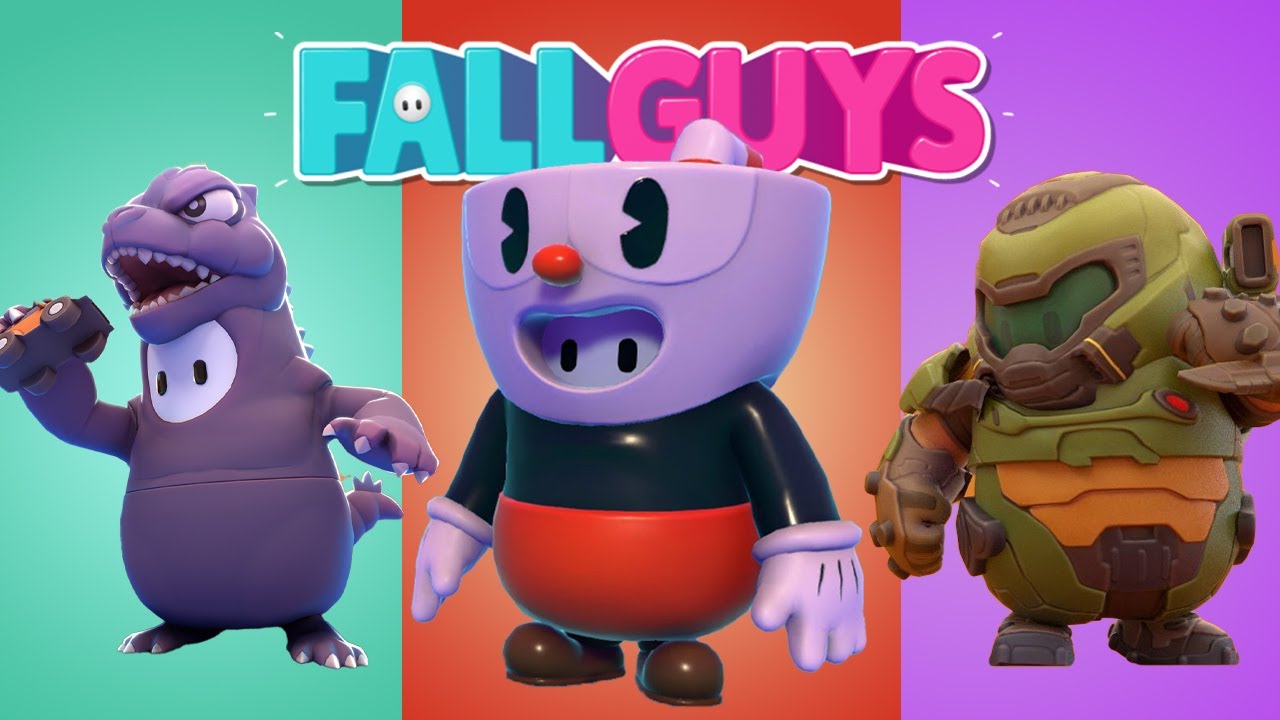 All Fall Guys Collaborations with Video Games | Cuphead and Mugman, Godzilla, DOOM & more!