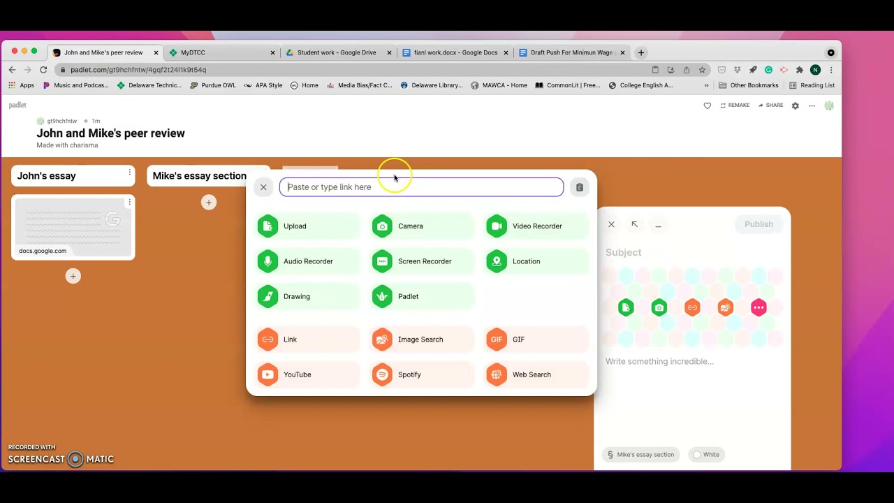 Padlet for Peer Review YouTube