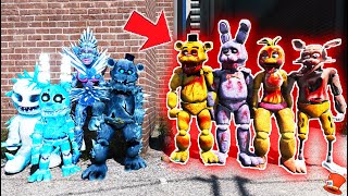 Can All ICE Animatronics BEAT All ZOMBIE Animatronics? (GTA 5 Mods FNAF RedHatter)