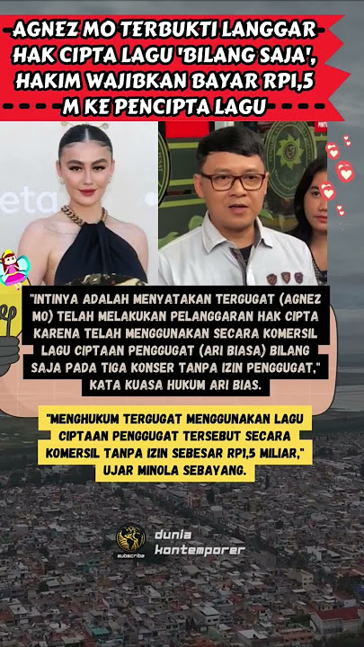 Agnez Mo Terbukti Langgar Hak Cipta Lagu 'Bilang Saja', Hakim Wajibkan Bayar Rp1,5M ke Pencipta Lagu