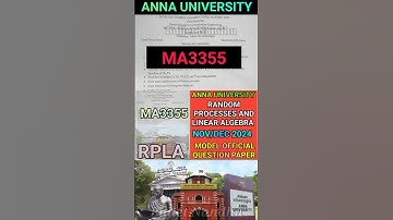 Random Processes & Linear Algebra Model Official Question #shorts#rpla #ma3355#randomprocess#algebra