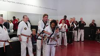 Linda Denley promotion to 10th Degree Black Belt by Allen Steen and The AKBBA