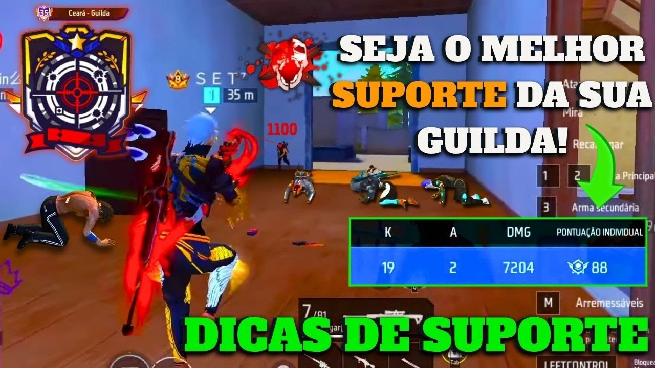 COMO jogar de SUPORTE NAS GUERRA DE GUILDAS - DICAS DE SUPORTE para MOBILES e EMULADORES - FREE FIRE