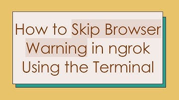How to Skip Browser Warning in ngrok Using the Terminal
