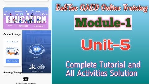 EaSTE QAED Online Training|Module-1|Unit-5|QUALIFY WITH KALEEM