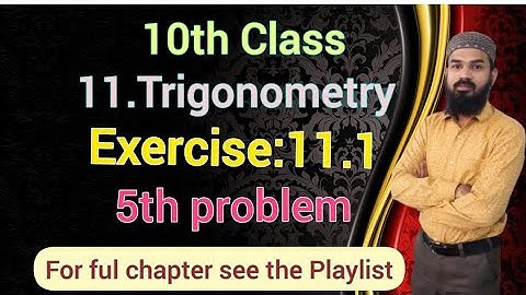 11.Trigonometry Ex:11.1(5th problem) SSC,CBSE 10th class Telangana