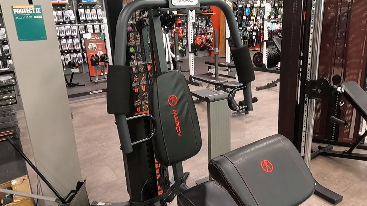 MARCY 150LB MULTIFUNCTIONAL HOME GYM STATION STACK HOME GYM CLOSER LOOK ...