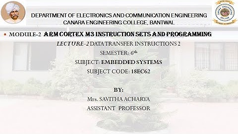 VTU EMBEDDED SYSTEMS (18EC62) M2 L2 DATA TRANSFER INSTRUCTIONS 2