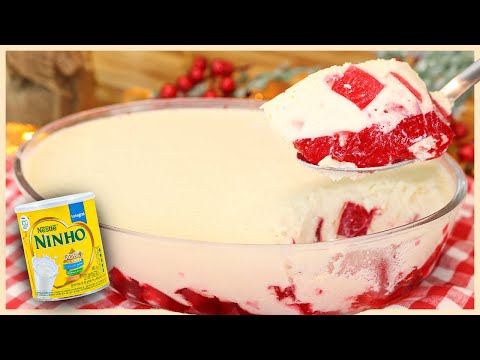 A SOBREMESA MAIS FÁCIL PARA O NATAL! GELATINA COM NINHO - CREMOSONA - SABOR INCRÍVEL