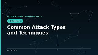 Cybersecurity Fundamentals — Lesson 3: Common Attack Types and Techniques