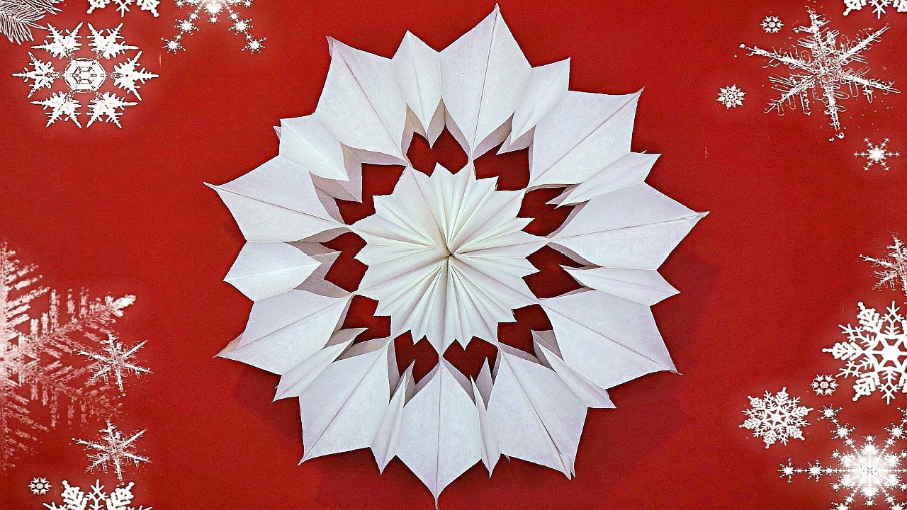 How to make 3D paper snowflakes DIY snowflakes of paper bag Christmas