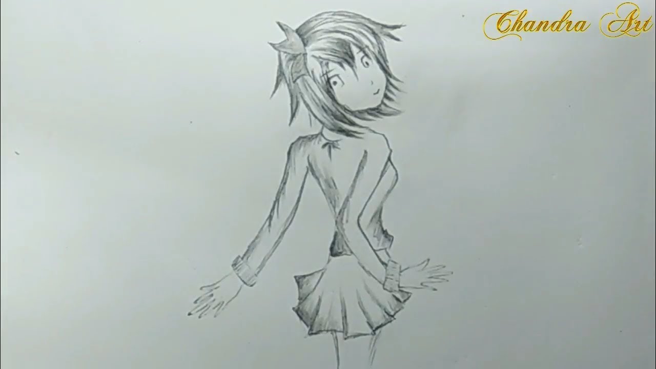 Cool Easy Drawing Pencil Drawing A Anime Girl Easy