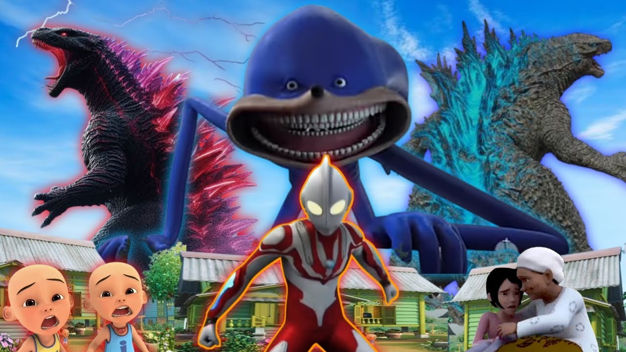 Kompilasi Ultraman Ribut Upin Ipin Melawan Kemunculan Monster Shin Sonic tapes dan Shin Godzilla