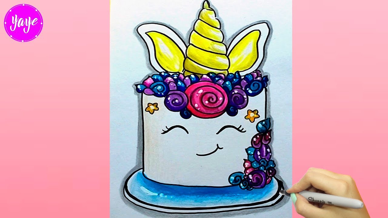 HOW TO DRAW CUTE UNICORN CAKE KAWAII - Cómo Dibujar Lindo Pastel de  Unicornio Kawaii - thptnganamst.edu.vn