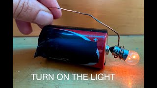 Here's how to get this light bulb to glow with a battery.