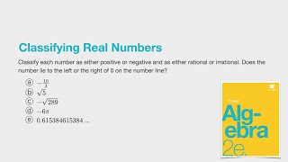 Classifying Real Numbers | OpenStax Textbook