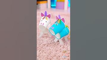 Create a Сute Unicorn out of paper cup! 🦄 #recycle #teaching #DIY