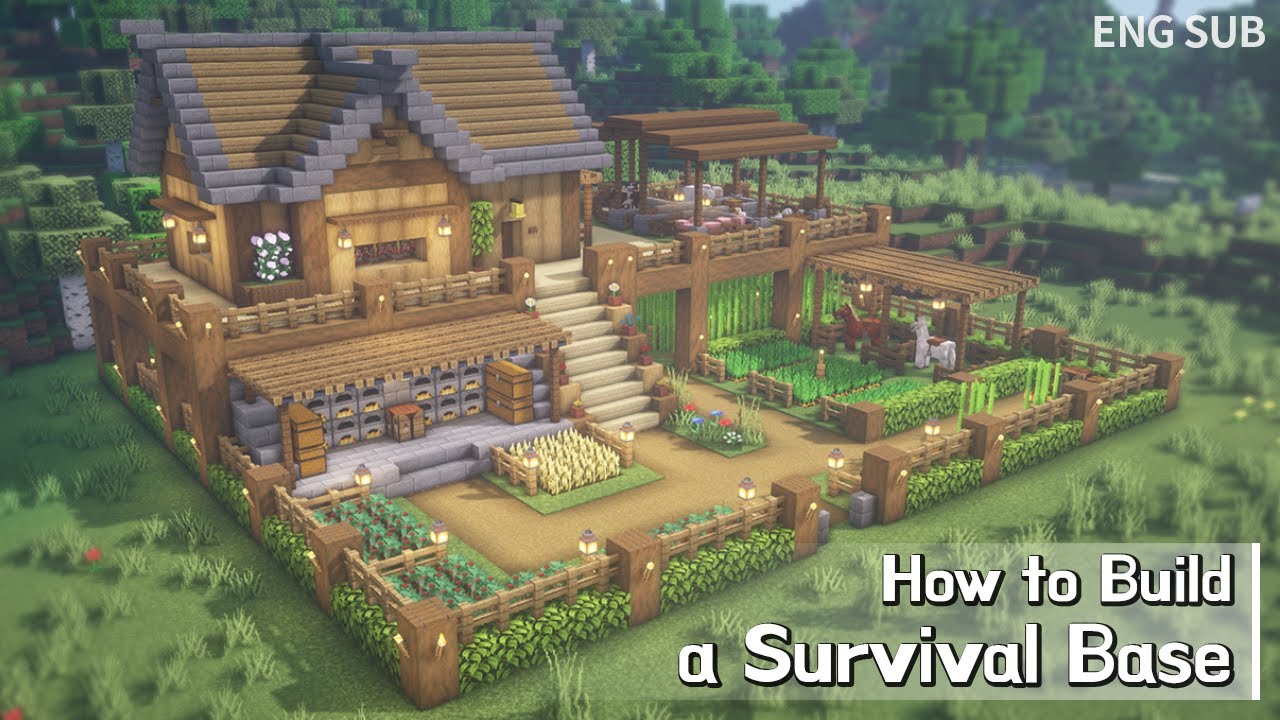 มา ย ครา ฟ survival  Update New  Minecraft: How To Build a Survival Base Tutorial (Building Tutorial) (#14) | 마인크래프트 야생 건축, 인테리어