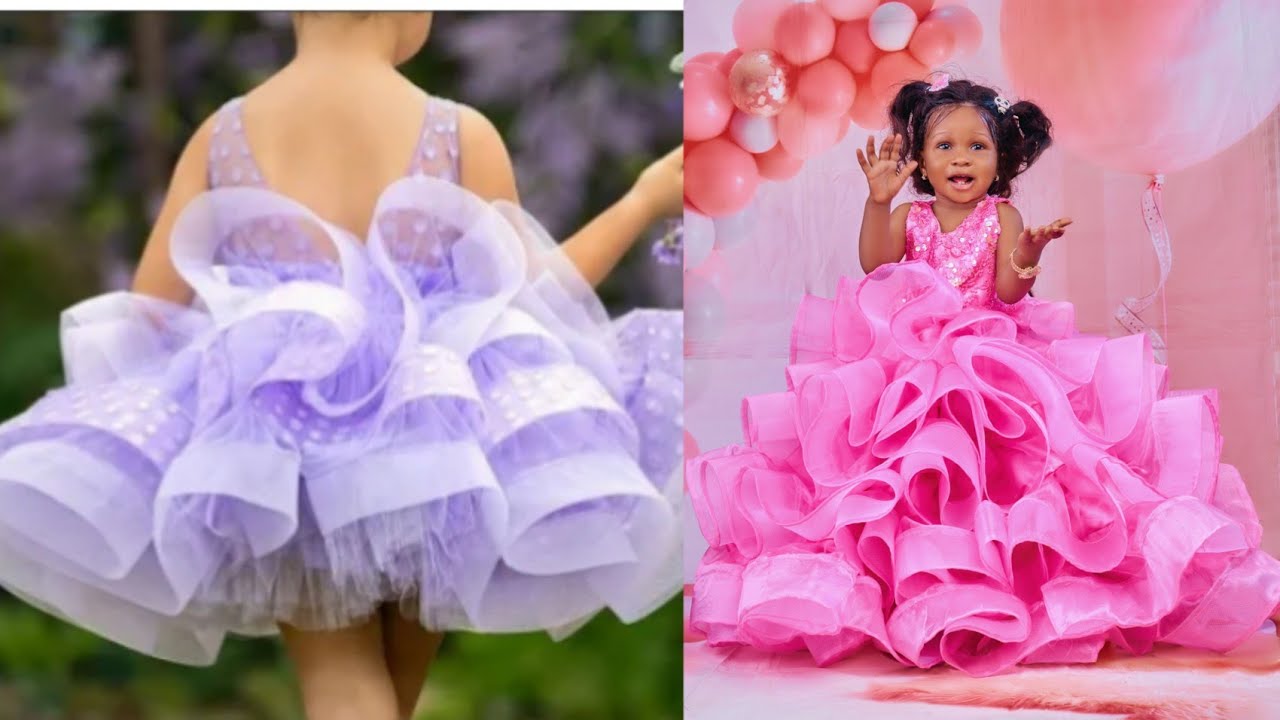 Cute Big Bowknot Ruffled Princess Dresses Birthday Party - Temu