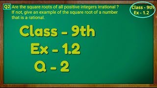 Class - 9th, Ex - 1.2, Q 2 ( NUMBER SYSTEM ) CBSE NCERT