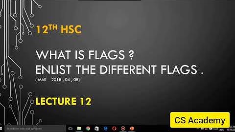 12th HSC | What is flag? And types of flag | lecture no 12