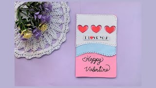 بطاقه تهنئه رائعة لعيد الحب . DIY  valentines Day card