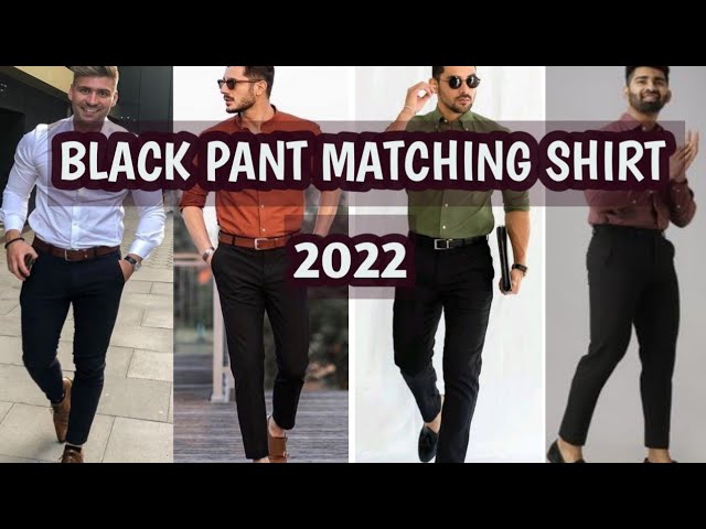 Black Pant Matching Shirts Men  what color shirt to wear with black pants  