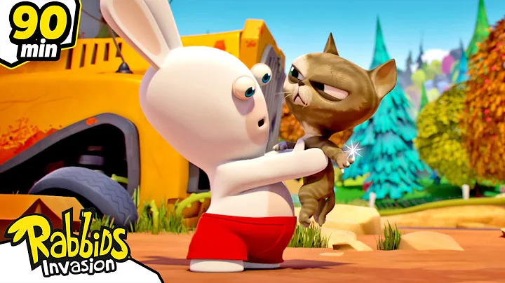 A lonely Rabbid on earth 🌍😼 | RABBIDS INVASION 🐰 | 90mn Compilation | Cartoon for kids