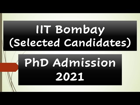IIT Bombay || Results Declared || List of Selected Candidates Published || PhD Admission 2021 ||