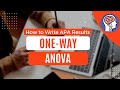 How to write apa style results  oneway anova