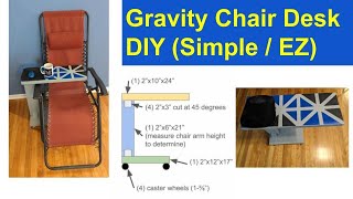 DIY Rolling Table/Desk for Gravity Chair (Project Idea With Reference Dimensions)