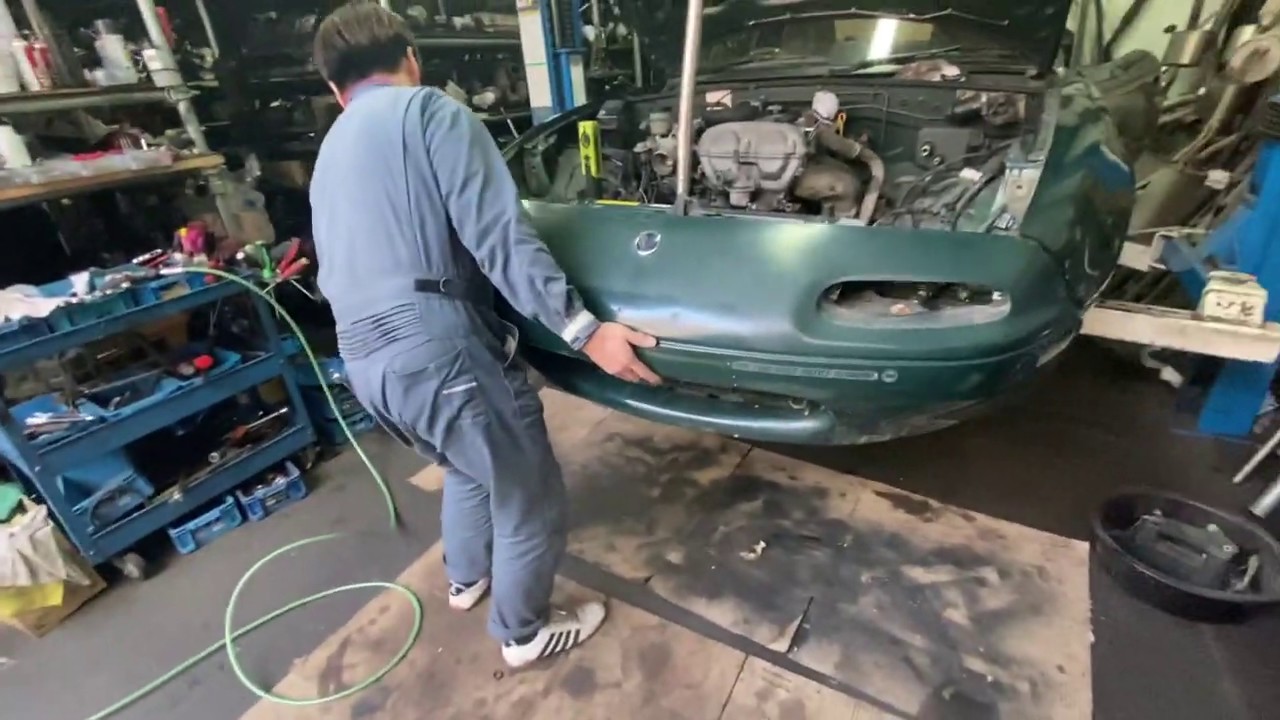 na NA NA6CE ロードスター ﾌﾛﾝﾄﾊﾞﾝﾊﾟｰ外します。 ROADSTER MAZDA 