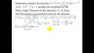 Determining if MVT Applies and Finding c When it Does