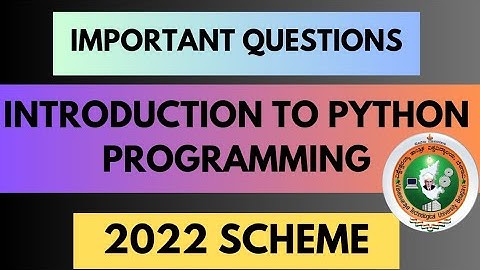 Python Important Questions VTU |BPLCK205B 2022 Scheme 💯💯🔥