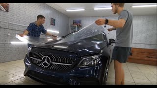 Клеим антигравийную пленку на Mercedes E-class W213 Coupe.