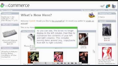 Editing your left/right columns in osCommerce
