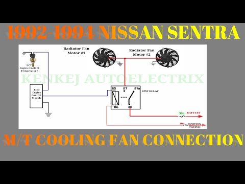 1992-1994 NISSAN SENTRA M/T RADIATOR FAN MOTOR CONNECTION