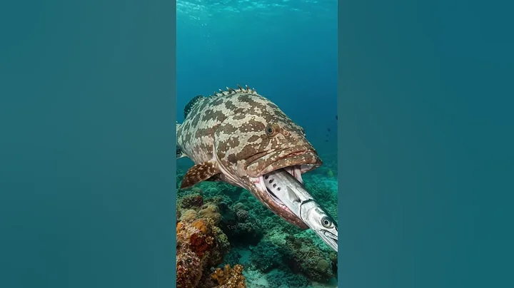 Epic Underwater Fail! Massive Grouper Can't Handle This Barracuda!