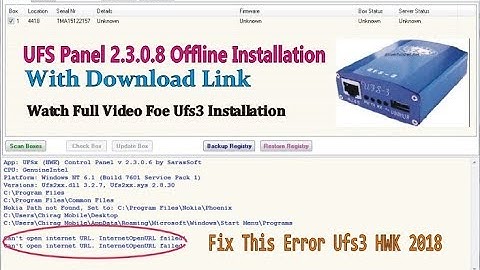 UFS3 Panel 2.3.0.8  installation 2018  | Fixx Error Can