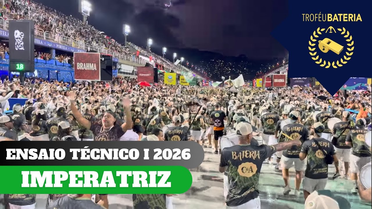 Bateria da Imperatriz Leopoldinense no ensaio técnico de 2026