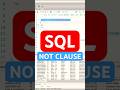 NOT clause in SQL Explained! #sql